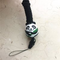 立体可爱卡通熊猫造型挂绳通用手机绳