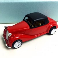 模型车 红色合金复古小轿车模型玩具车
