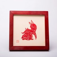 剪纸画相框动物梅花鹿 木+剪纸（不含税）