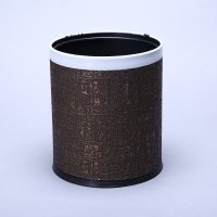 不锈钢时尚客厅垃圾筒 时尚创意花纹双层客房桶 10LCA-2
