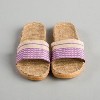 织带条纹拖鞋	橡胶,布