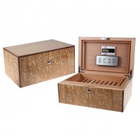 SIKARLAN西格朗整体雪松木全实木雪茄盒 配电子湿度表的雪茄保湿盒