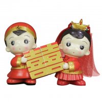 新款 树脂工艺摆件创意家居 婚房喜庆摆件格格出嫁大款