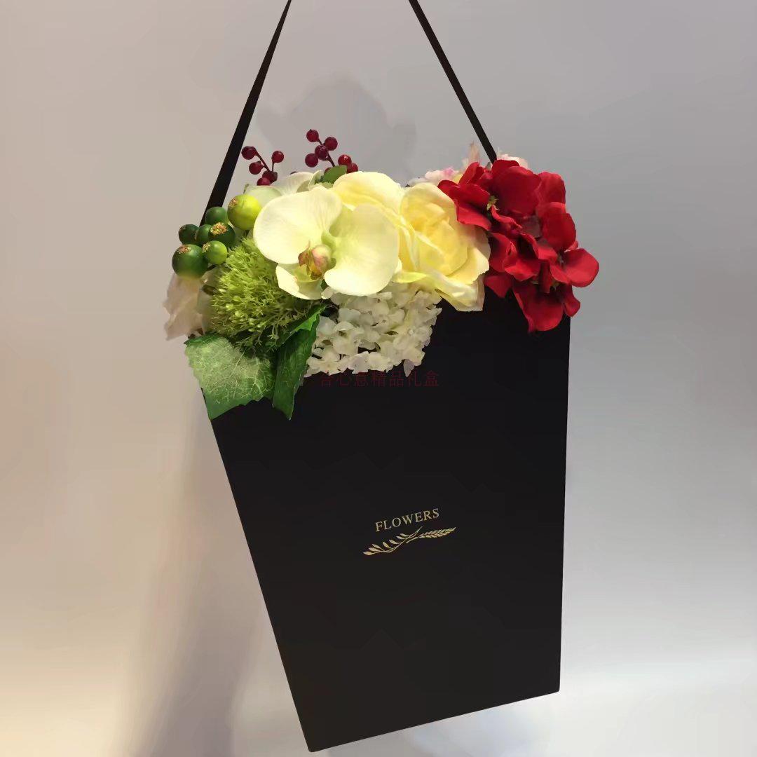 Pure color hand held trapezium popcorn pail, flower box, immortal soap, flower gift gift box1