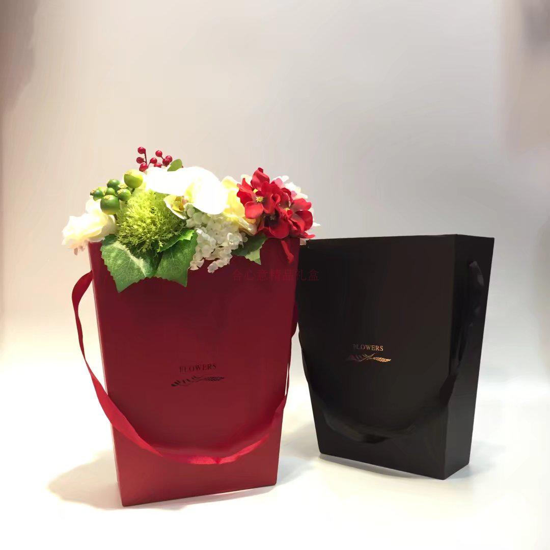 Pure color hand held trapezium popcorn pail, flower box, immortal soap, flower gift gift box2
