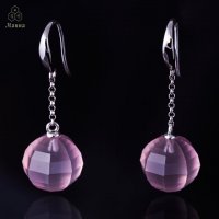 芙蓉石小球耳坠