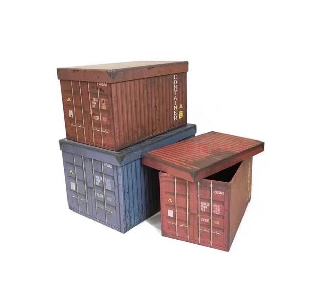 复古创意长方盒三件套 礼品包装盒 仿真集装箱模型纸盒5