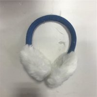 白色毛毛蓝色针织耳罩