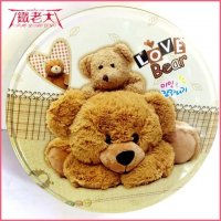 厂家批发 7寸创意熊仔曲奇饼干盒 精美糖果包装圆盒