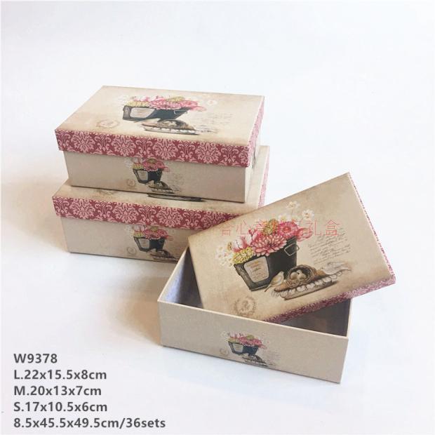 The new European floral rectangle three piece gift box gift box gift box of soap flowers2
