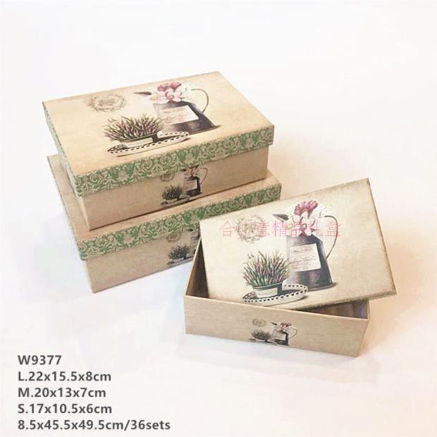 新款欧式插花 长方形礼品包装盒三件套鲜花礼盒香皂花盒礼物盒1