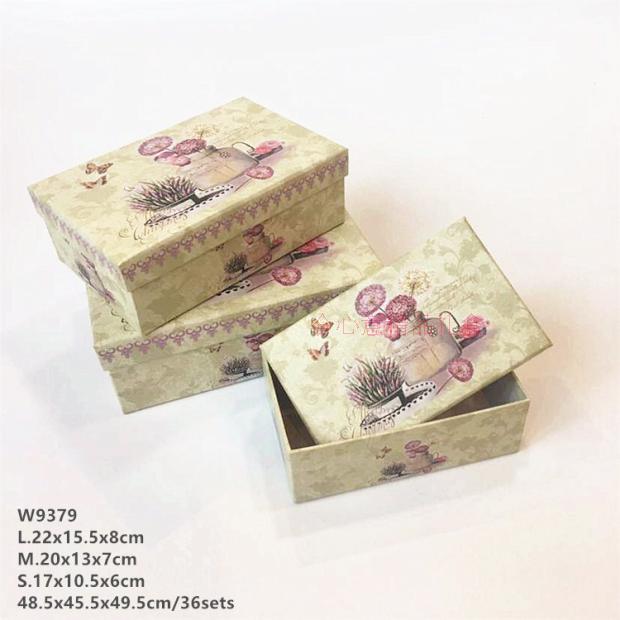 新款欧式插花 长方形礼品包装盒三件套鲜花礼盒香皂花盒礼物盒3