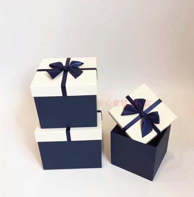 礼品盒正方形加高三件套礼物盒 正方形简约礼品盒 鲜花盒2