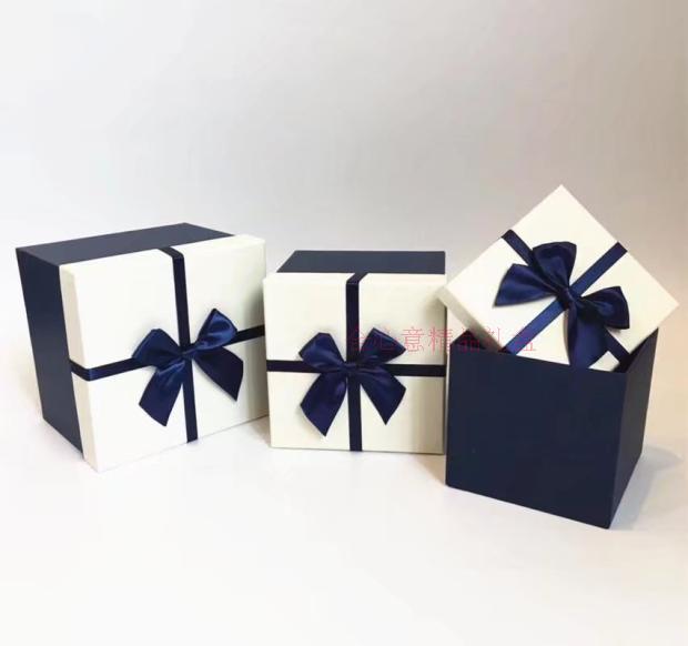 礼品盒正方形加高三件套礼物盒 正方形简约礼品盒 鲜花盒1
