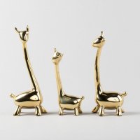 金色小鹿铜装饰摆件 简约客厅桌面动物铜摆件 H270A
