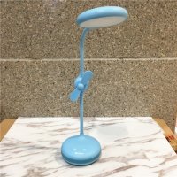 马卡龙LED创意风扇灯阅读台灯 护眼灯写字灯触摸式开关台灯