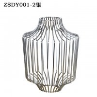 4*4小四方铁花瓶中ZSDY001-2银