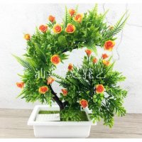 厂家直销2017年新款仿真花盆景 小盆栽批发 大号塑料花摆件A869