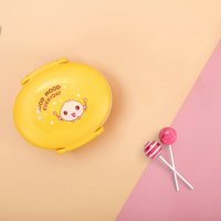 B511\B510双色椭圆形卡通学生小饭盒 创意儿童保鲜塑料便当盒定制