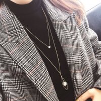 秋冬百搭珍珠毛衣链长款