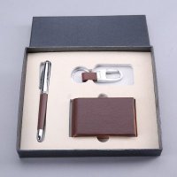 笔+名片盒+钥匙扣礼盒套装 时尚高档商务礼品个性定制实用节日礼品 TDL43