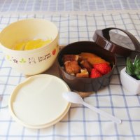 萌果饭盒手提便携卡通日式便当盒塑料午餐盒800-1000ml双层