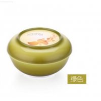 创意碗套装水晶两用碗日式碗学生饭碗带盖微波炉碗小号320+500+900ml三件套绿色