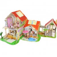 若态创意款diy小屋别墅木制拼装房手工小房子立体拼图木房子模型