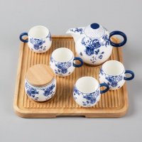 6头茶具英伦兰调 蓝色 骨质瓷 DYL02