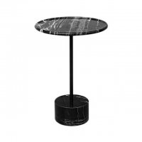 LY-7005B黑色 ，40cmX55cm，大理石+铁艺，个性家居别墅店面橱窗现代轻奢桌子