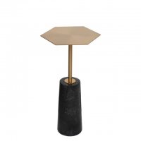 LY-7006A黑+铜色  ，30cmX55cm，大理石+铁艺，个性家居别墅店面橱窗现代轻奢桌子