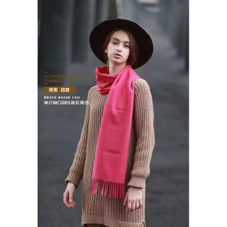Bravo UGG优质美丽奴澳洲羊毛围巾WJ1MCS005玫红纯色