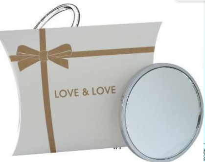 LOVE&LOVE珠宝礼品镜，单面圆玫瑰镜，合金单面礼品化妆镜，合金单面化妆镜，便携口袋单面化妆镜，
