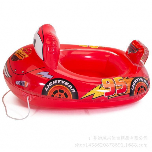 麦昆汽车总动员儿童车型炫酷座圈红色卡通游泳泳圈大座圈