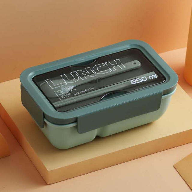 莫兰迪密封饭盒可微波分格不串味便当盒日式学生午餐盒带餐具