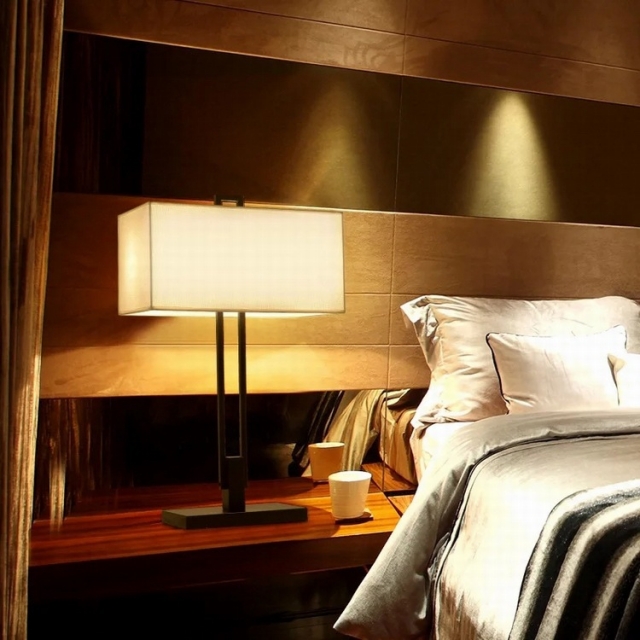 新中式米黄色灯笼禅意铁艺现代设计师样板房客厅床头台灯