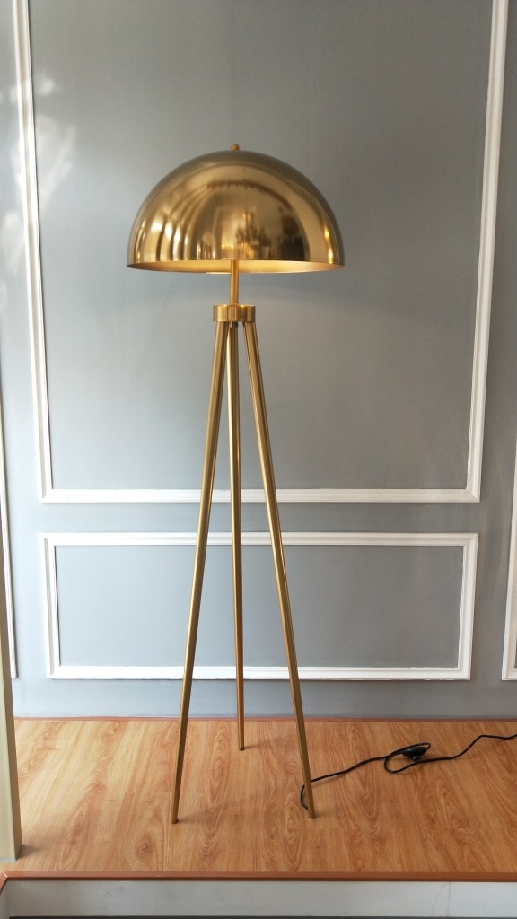 美式半圆古铜色三叉个性办公室店面橱窗装饰落地灯