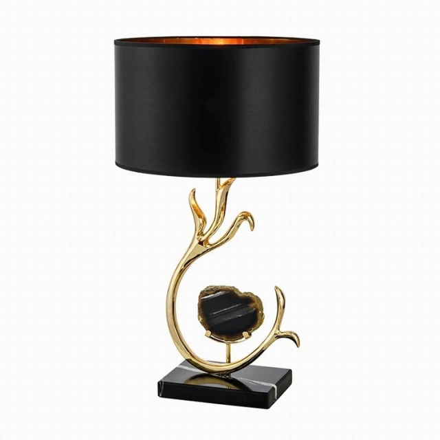 现代时尚铁艺艺术书桌灯具设计师古典美式大理石样板房客厅台灯