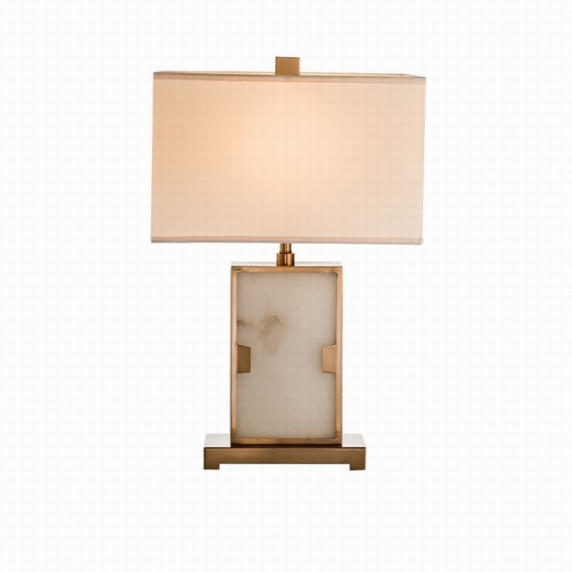 美式风格大理石底座灯具设计师古典美式大理石样板房客厅台灯
