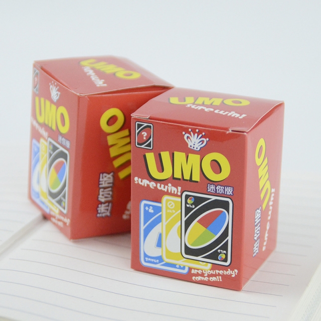 厂价直销 便携迷你UMO牌桌游牌 小号多人家庭亲子游戏牌UMO扑克牌