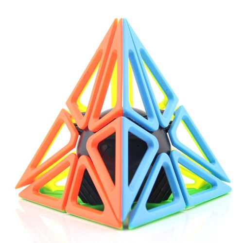 方是Lim框架金字塔魔方 创意实色四面体三角形二阶金字塔异形魔方