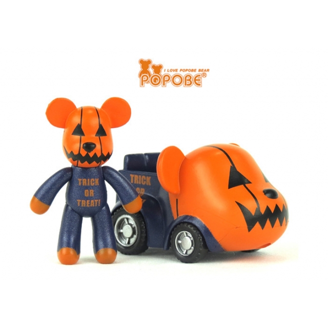 POPOBE正版暴力熊 2寸车盒 橙色 卡通 Q版 摆件 动漫 抓抓机 装饰