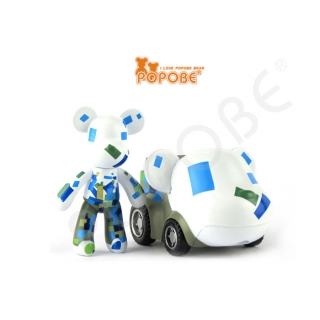 POPOBE正版暴力熊 2寸车盒 二代男 卡通Q版 摆件动漫 抓抓机 装饰
