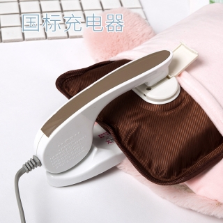 韩版龙猫卡通充电注水电热水袋 兔毛系列双插手防爆暖宝宝厂家