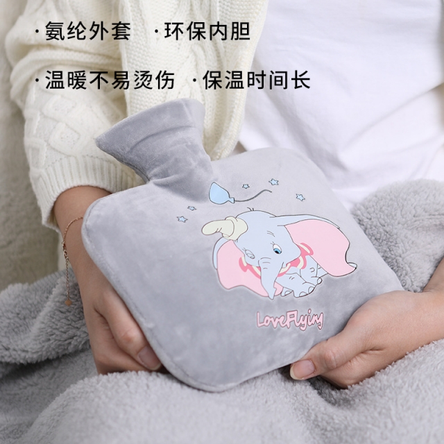 创意韩版卡通小飞象注水热水袋方形pvc防爆灌水暖手袋暖宫暖宝宝
