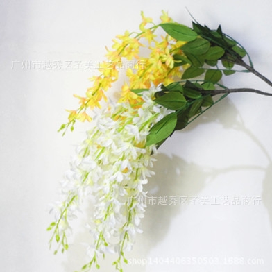 广州外贸厂家批发 5叉垂吊小野花 假花装饰花头饰花束