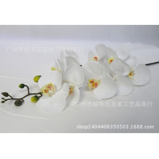 仿真花厂家直销 黄色绿色日本胶布蝴蝶兰 手感花艺套装外贸