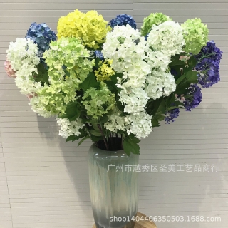 仿真绣球花厂家现货5头雪球婚庆花假花批发 摄影软装小绣球花