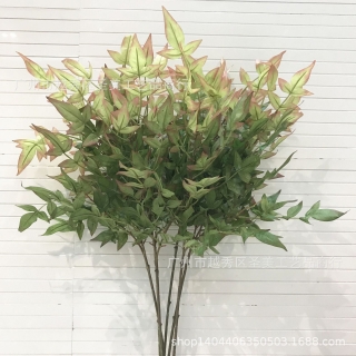 优惠仿真叶子手感南天竺叶插花配材假花婚庆装饰软装用品仿真枫叶