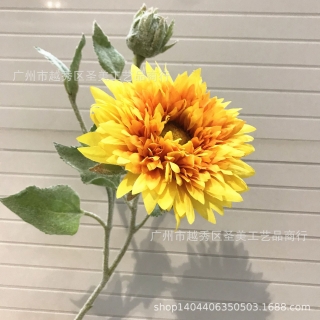 高仿真植毛太阳菊仿真花批发向日葵婚庆装饰家居摆设田园风格摄影